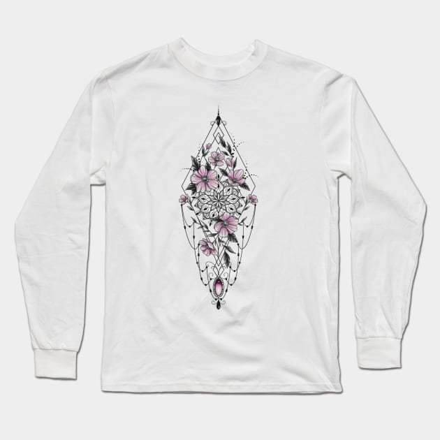 Flower mandala Long Sleeve T-Shirt by Rachellily